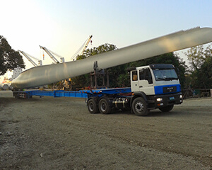 Trailer de transporte de molino de viento